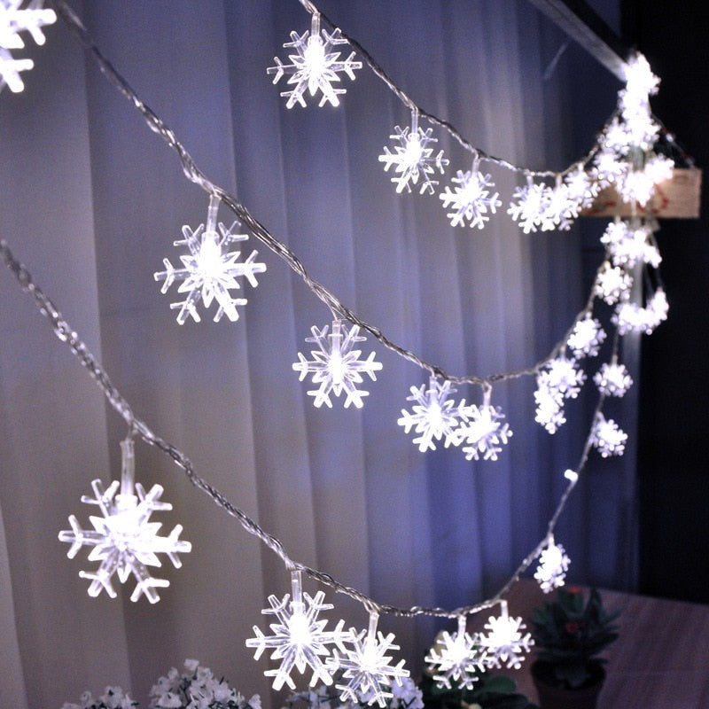 Christmas glowing snowflakes