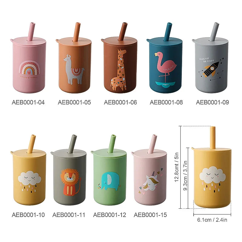 Baby Feeding  Silicone Straw Cup