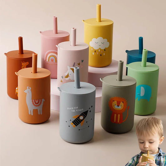 Baby Feeding  Silicone Straw Cup